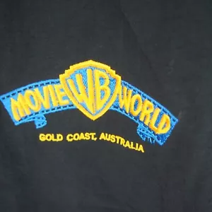 Vintage Warner Bros Movie world 1990 jacket 1/4 zip kangaroo pocket Men's Sz XL - Picture 1 of 8