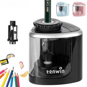 1pcs Electric Auto Pencil Sharpener Safe Student Helical Steel Blade Sharpener - Picture 1 of 14