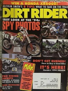 Dirt Rider July 1993 Vintage Motocross Honda XR600R Kawasaki Suzuki RM250 - Picture 1 of 6