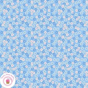Maywood NANA MAE VI 365 11 Blue Floral Quilt Fabric 30's REPRODUCTION - Picture 1 of 2