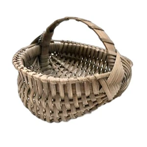 Miniatur Weidenkorb handgewebt Korb dunkelbraun Weide 7 1/2" x 6" #X17 - Bild 1 von 10