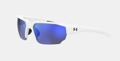 Gafas de sol deportivas Under Armour UA Blitzing blancas azules lentes espejadas 1369298-100 Foto 1 de 4