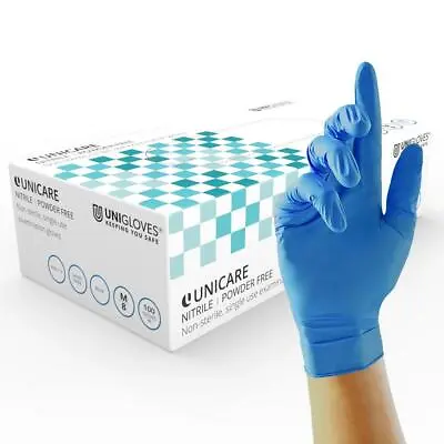 100 Blue Nitrile Powder Latex Free Disposable Gloves Medical Grade Food S M L XL • 7.98£