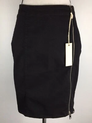 柴油女式 R-TRAX 铅笔裙全拉链开合黑色 $148 NWT 新品 — 第 1/4 张图片