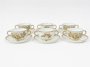 6er Set LS & S Limoges Doppelhenkel Bouillon Suppentassen mit Untertassen - Bild 1 von 12