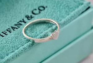 Tiffany & Co. Paloma Picasso kleiner schlichter Herz Stapel Band Ring Größe 5 & 5,5 - Bild 1 von 14
