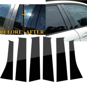 Cubierta de moldura de ventana con postes de pilar negros 6 piezas apta para Mitsubishi Outlander 2013-2021 - Imagen 1 de 9