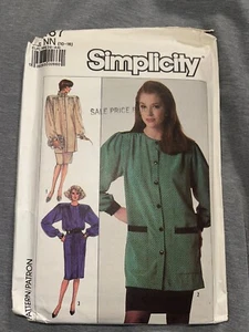 Vestido túnica falda vintage SIN CORTAR Simplicity 8287 patrón de costura holgado - Imagen 1 de 3