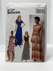 Maxi Vestido Butterick B6206 E5 FÁCIL, Cintura Elástica, Dobladillo Forma Talla 14-22 SIN CORTAR - Imagen 1 de 8