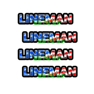 Lineman Bandera de Estados Unidos Lonchera Sombrero Duro Caja de Herramientas Casco Pegatina Paquete de 4 3 pulgadas - Imagen 1 de 3
