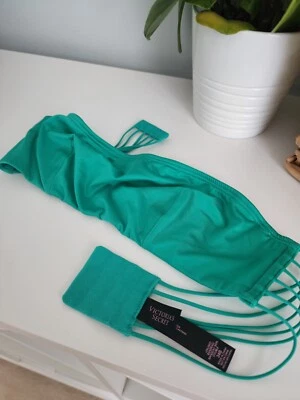 Sujetador Victoria Secret-34B-Sin Tirantes-Verde Esmeralda-Con Aros-Cierre Trasero-Bandeau Foto 1 de 4