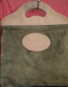 Vintage echt Gucci dunkelgrüne Wildleder/Leder Tasche. SAUBER. GUTER ZUSTAND - Bild 1 von 8