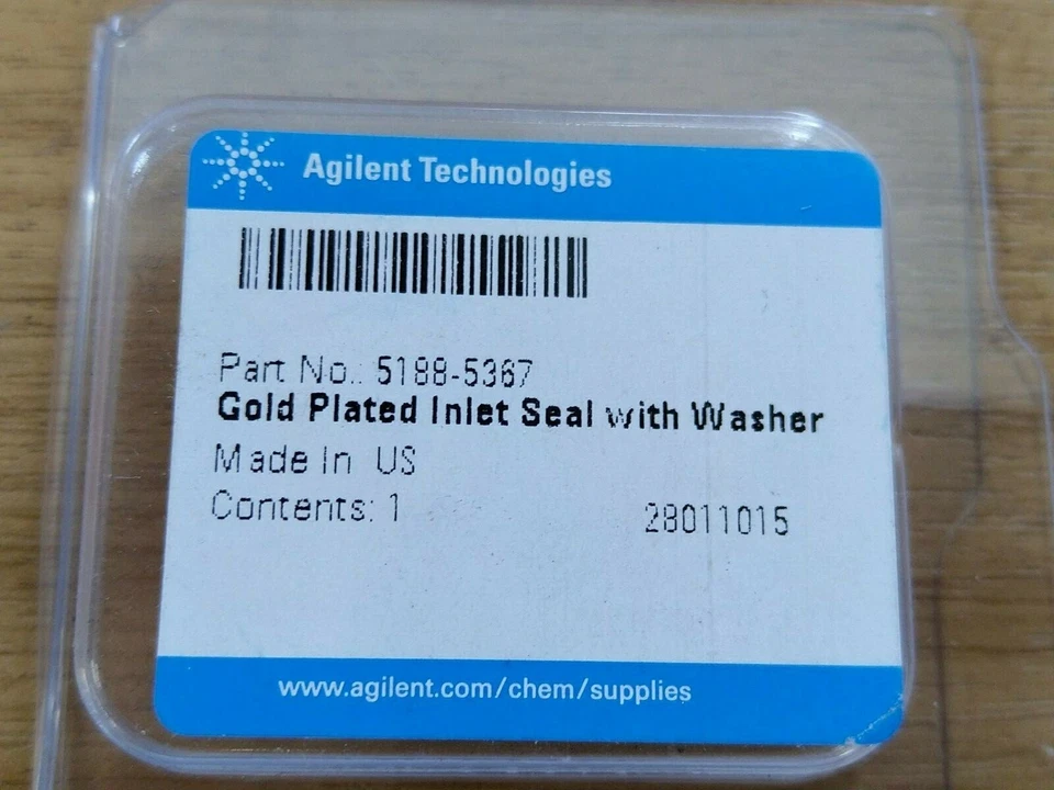 Agilent Gold Plated Inlet Seal With Washer PN 5188-5367 D10