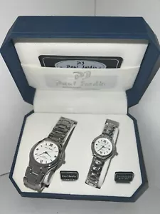 PAUL JARDIN STAINLESS COUPLE SET, QUARTZ, WATER RESISTANT, HIS & HERS WATCH SET - Picture 1 of 3