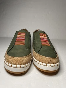 Damen Neu Sneaker Grau Perforiert Kork Stretch Slipper Größe 40 Keine Marke (10) - Bild 1 von 18