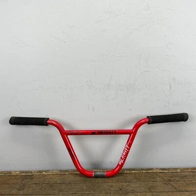 Manillar GT BMX se adapta a barras de estilo libre BMX de la vieja escuela 2 piezas calcomanía Merritt roja Foto 1 de 4