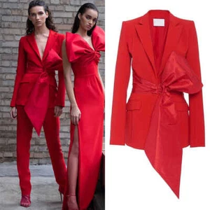 Women's Suit Peak Lapel with Bowknot Wedding Party Casual Activewear 2 Pcs - Picture 1 of 9