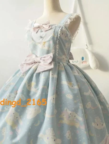 Vestido fofo saia alça deslizante Sweet Cinnamoroll Kuromi My Melody Lolita para meninas - Imagem 1 de 4