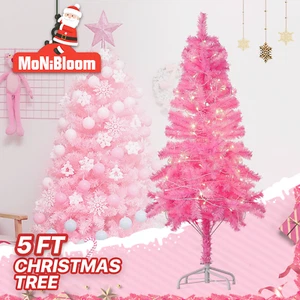 5 FT Christmas Tree Artificial D��cor w/ Light LED Party Holiday In/Outdoor Pink - Picture 1 of 8