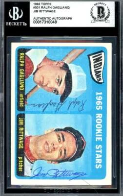Ralph Gagliano Jim Rittwage Beckett BAS Signed 1965 Topps Rookie Autograph - Image 1 of 2