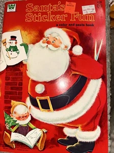 VINTAGE 1974 Whitman Santa’s Sticker Fun Color And Paste Book Great Condition! - Picture 1 of 6