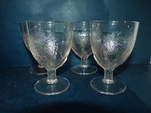 Antique Egg Glass Cup Fenne Chick Emerging from Egg Set of 4 Footed Unique - Picture 1 of 7