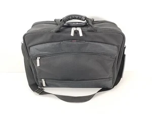 Toshiba schwarze Aktentasche Laptoptasche Etui Mobiles Büro Organizer erweiterbar - Bild 1 von 12