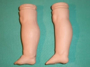 Antique celluloid lower doll legs, to tie in, Schildkröt, turtle mark, 3.66" - Picture 1 of 7