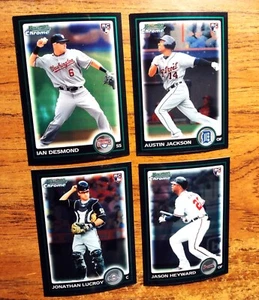2010 BOWMAN CHROME DRAFT (LOT OF 4) BDP40 HEYWARD 22 LUCROY DESMOND JACKSON RC'S - Picture 1 of 4