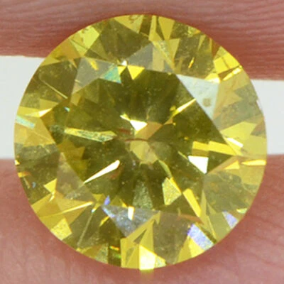 Loose Round Shape Diamond Fancy Yellow Color 1.01 Carat SI1 Certified Enhanced - Image 1 of 4