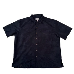 Jamaica Bay 2XL Kurzarm Button Up Herren Hawaiihemd schwarz/schwarz - Bild 1 von 6
