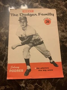 1960 Meet The Dodger Family Johnny Podres Union Oil 76 California - Picture 1 of 8