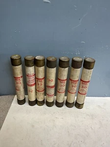 Eco EOS-30 One Time Fuse 30A 600v, (LOT OF 7) NOS TEST GOOD SHELF WEAR - Picture 1 of 5