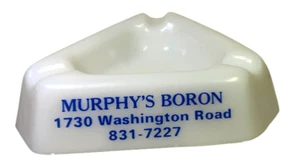Murphy's Bor Tankstelle Aschenbecher PGH PA 3 dreieckige Galaxie Milch Glas 4"" Neu aus altem Lagerbestand - Bild 1 von 4