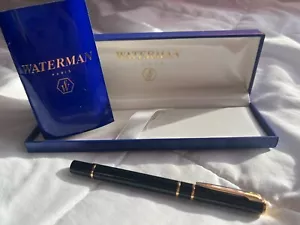 Waterman Laureat Rollerball Pen Black Liqueur & Gold Trim New In Box - Picture 1 of 20