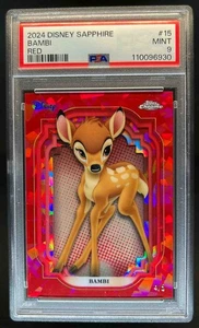 2024 Topps Chrome Disney Sapphire Bambi Red Refractor #4/5 PSA 9 - Picture 1 of 2