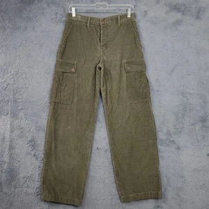 L.E.I. Corduroy Pants Womens Sz 5 Button Fly Mid Rise Cargo Pants Green 28"x29" - Picture 1 of 22