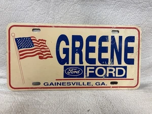 Vintage Greene Ford Booster License Plate ~ Gainesville GA - Picture 1 of 2