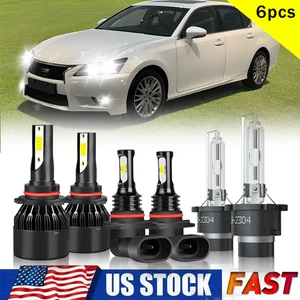 For Lexus GS350 2007-2011 LED Headlight Hi/Lo Fog Light Combo Kit 9005+D4S+9145 - Bild 1 von 24