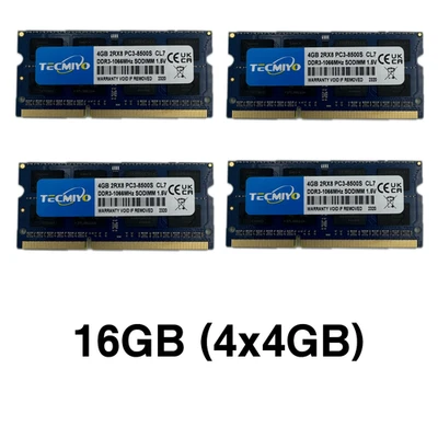 16GB (4x4GB) DDR3-1066 SODIMM Kit PC3-8500S 1066Mhz 2Rx8 1.5V CL7 RAM - Image 1 of 3