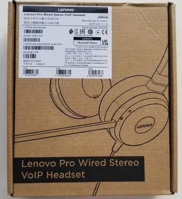 New Sealed In Box Lenovo Pro Wired Stereo VoIP Headset 4XD0S92991 - Image 1 of 3