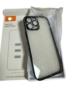 Iphone 13 pro max clear case green sides camera protection never yellow case - Picture 1 of 7