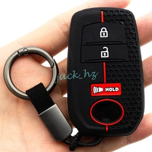 Silicone 3 Buttons Key Fob Chain Case Cover For Toyota Highlander Corolla Cross - Picture 1 of 8