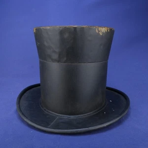 Raro Antiguo Hecho a Mano Tienda Milliners Maniquí Exhibición Negro Sombrero de Lata - Imagen 1 de 15