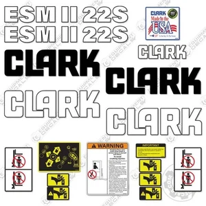 Kit de calcomanías para carretilla elevadora Clark ESMII-22S - ¡VINILO 3M PARA EXTERIORES 7 AÑOS! - Imagen 1 de 1
