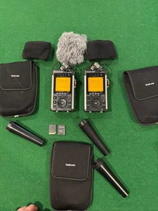 2 Tascam DR-44WL 4 Channel  Handheld Audio Recorders with WiFi & Accessories - Picture 1 of 13