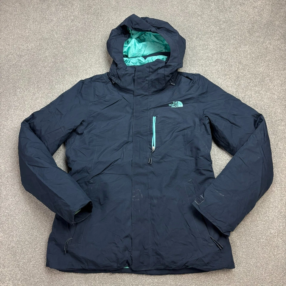 North Face Jacket Womens Medium Blue 3-In-1 Dryvent Lined Hood Rain Coat Lady* - Image 1 of 4