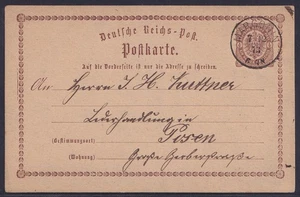 75761) MARGONIN Posen Ablöser-Stempel 1873 auf Postkarte - Picture 1 of 2