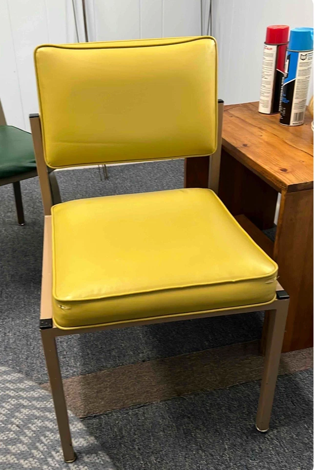 Vintage Sturgis Chair Mid Century Modern Vinyl Yellow 1960’s - Image 1 of 1