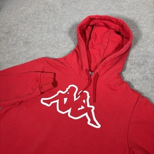 Sudadera con Capucha Kappa Para Hombres M Rojo Polar Pullover Logo Fútbol Y2K - Imagen 1 de 9